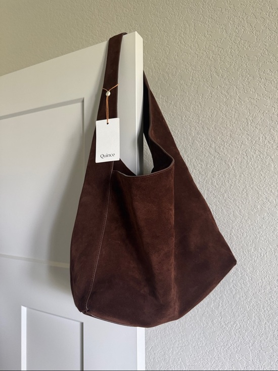 Quince Handbags - Quince Italian Suede Slouchy Shoulder Bag